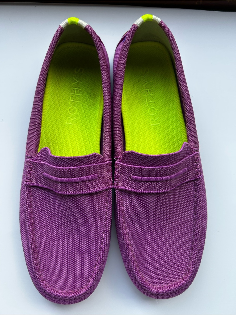 Rothy's The Driver Lavender Purple Canvas Loafers Women’s Size 10.5 EUC